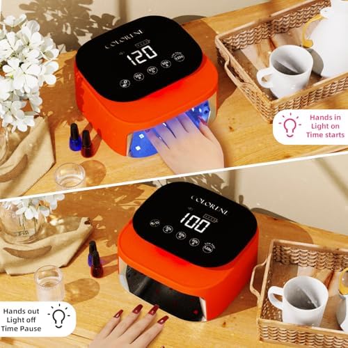 Top down view of Colorene 60W cordless nail dryer interior