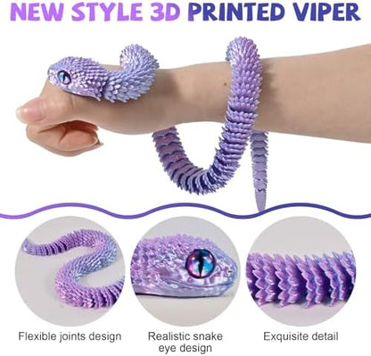 Memogizz 3D printed snake coiled on an office desk