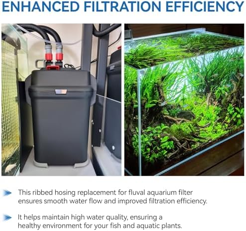 Magluv brand aquarium canister filter replacement hose showcasing its high pressure and corrosion resistant plastic material.