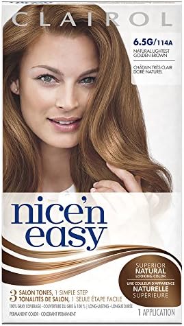 Clairol 114A Natural Lightest Golden Brown permanent box showing color blend technology details for multi dimensional tones