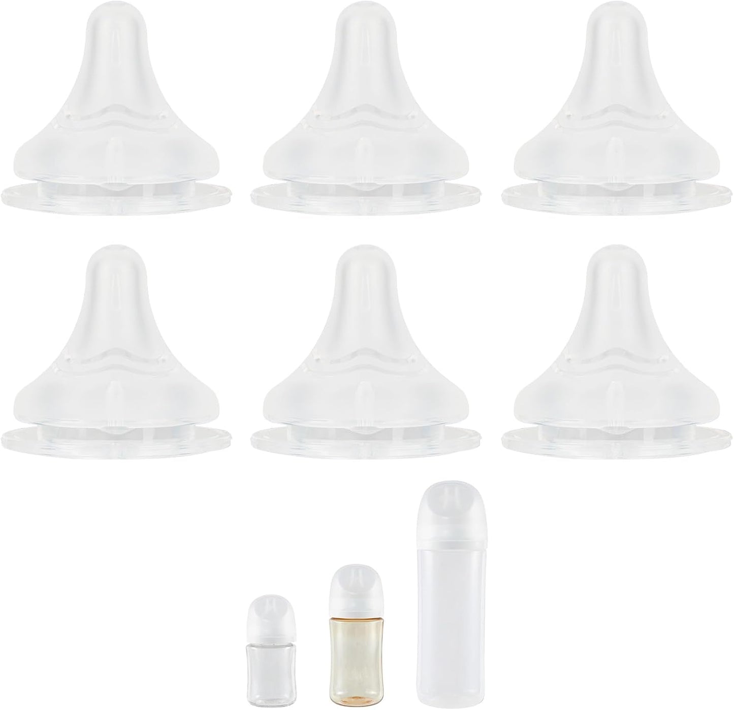 Xunicute silicone replacement nipple front view for premium baby bottle essentials.