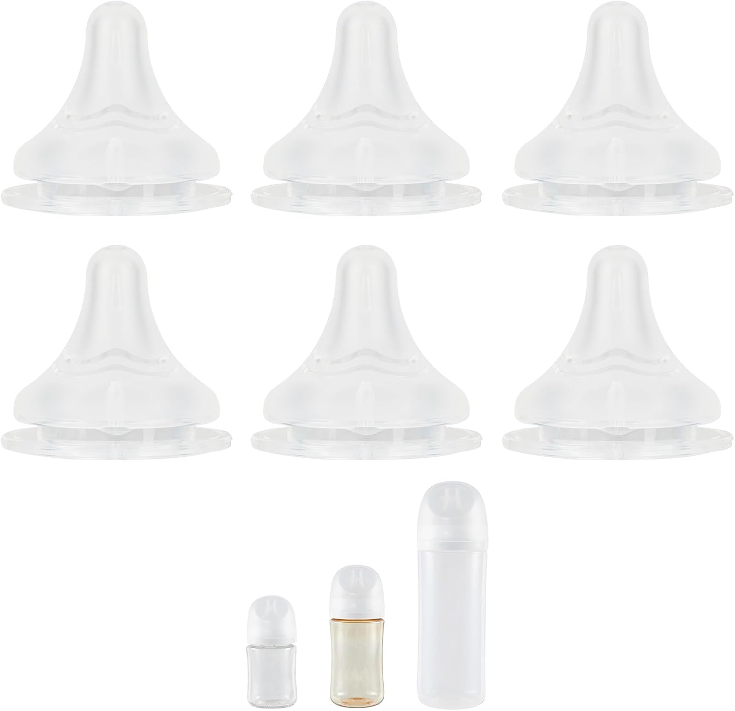 Xunicute silicone replacement nipple front view for premium baby bottle essentials.