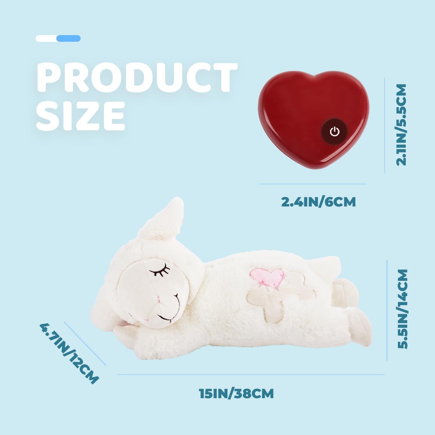 Heartbeat sheep toy displayed in a crate for training demonstration