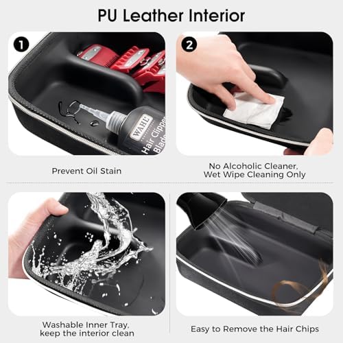ProCase hair clipper trimmer organizer storage with mesh pocket and partitions.