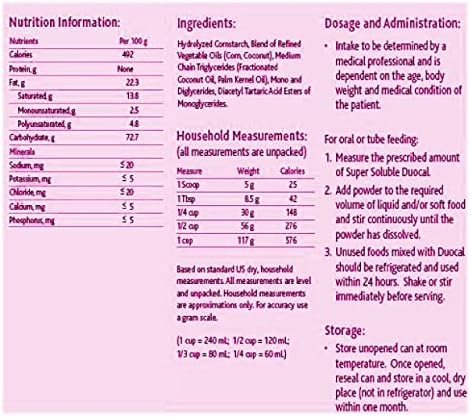 Duocal 400 gram nutritional medical food container