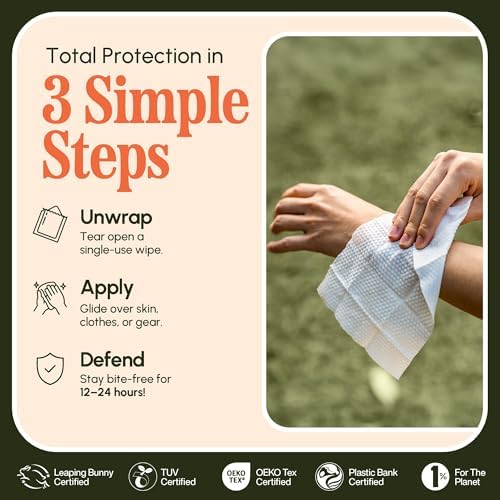 Luna Naturals family safe bug protection wipes showing the ingredient declaration list.