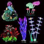 Halloscume non-toxic silicone coral reef and artificial plants under blue UV light