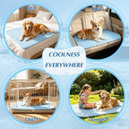 Zomisia washable dog cooling cushion being placed into a washing machine for quick maintenance.