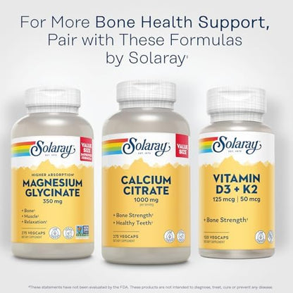 Solaray USA imported bone health supplement bottle