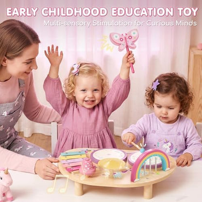 Lehoo Castle preschool educational drum kit assembly detail showing tool free built in screw legs.