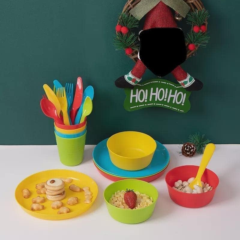 Stackable Plaskidy plastic dinnerware for easy storage