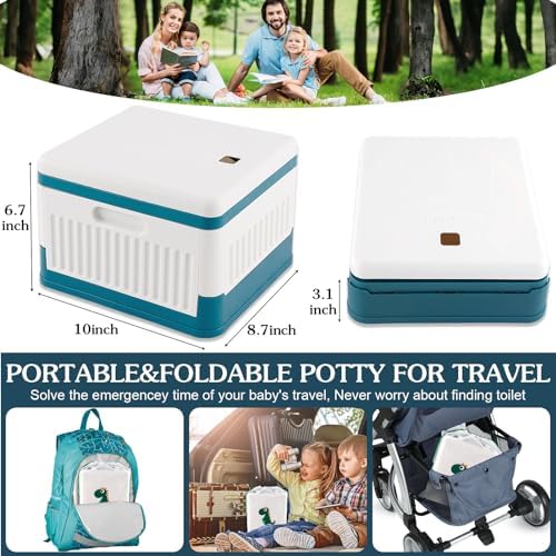 Side view of Fabulas portable potty showing folding mechanism