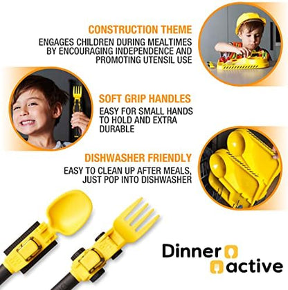 Construction loader spoon for toddler self-feeding