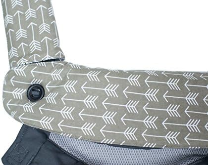 Close up of Mila Millie teething pad showing gray arrow pattern