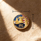Meglort 1776 to 2026 independence celebration coin enclosed in a clear protective acrylic capsule.