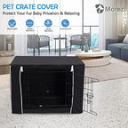 Morezi 30 inch dog crate cover showing roll up shades and toggle fasteners