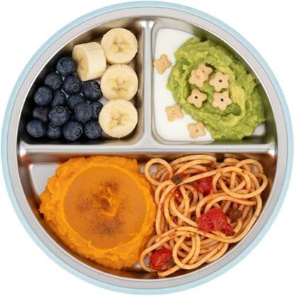 Close up of non-slip silicone base on toddler plate