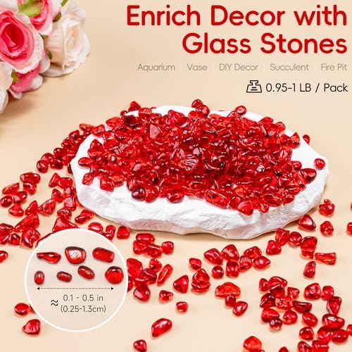 Meschett 1 pound glass gravel in clear glass vase