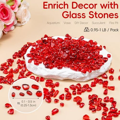 Meschett 1 pound glass gravel in clear glass vase
