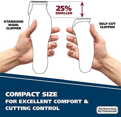 Compact DIY hair trimmer showing the premium stainless steel self-sharpening blades