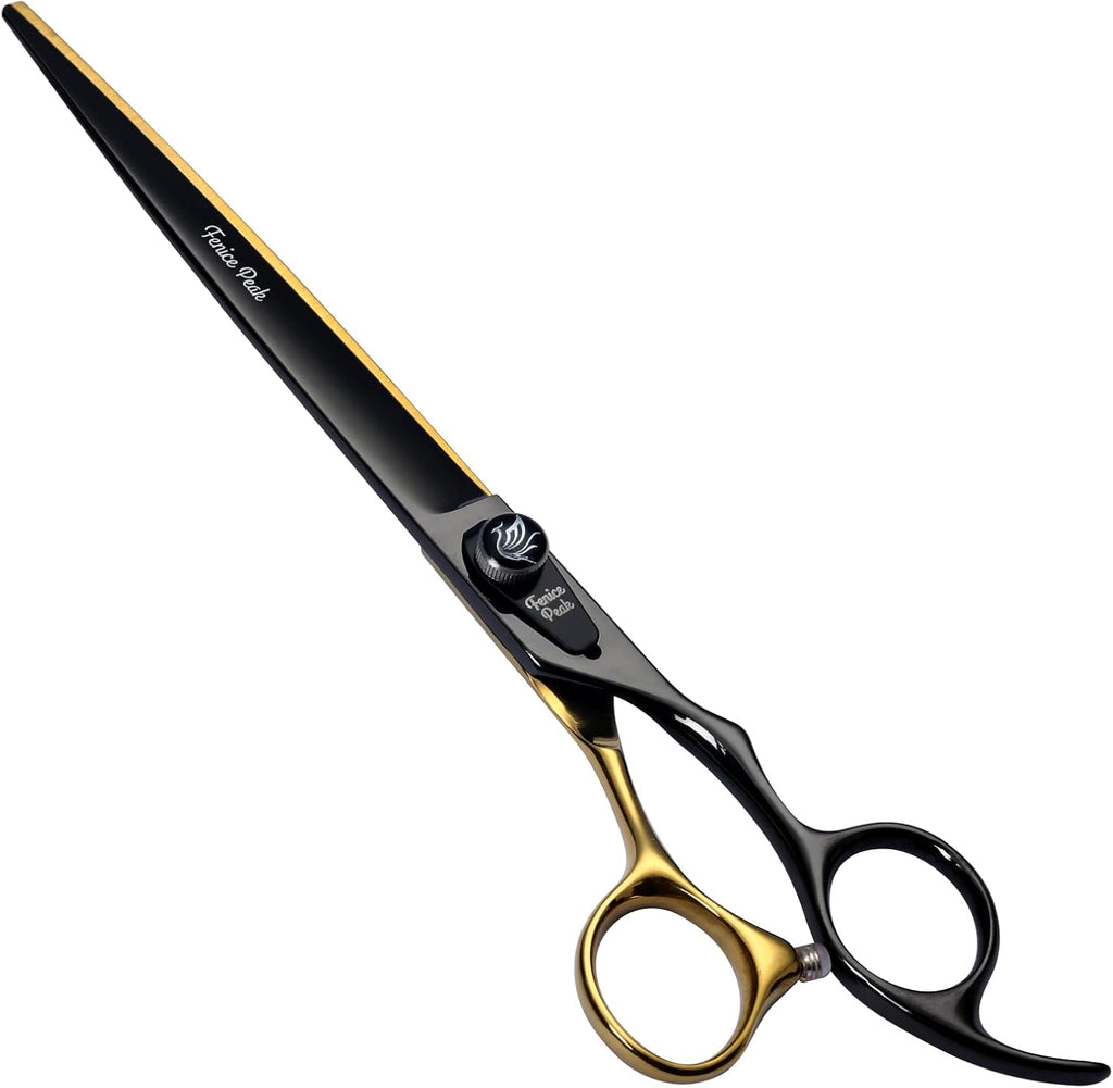 8'' Black Dog Grooming Scissors Goldern Curved Scissors with Ergonomic Offest Handle and Pattern Screw Pet Grooming Trimming Shears Durable and Sharp 440C - Image 9