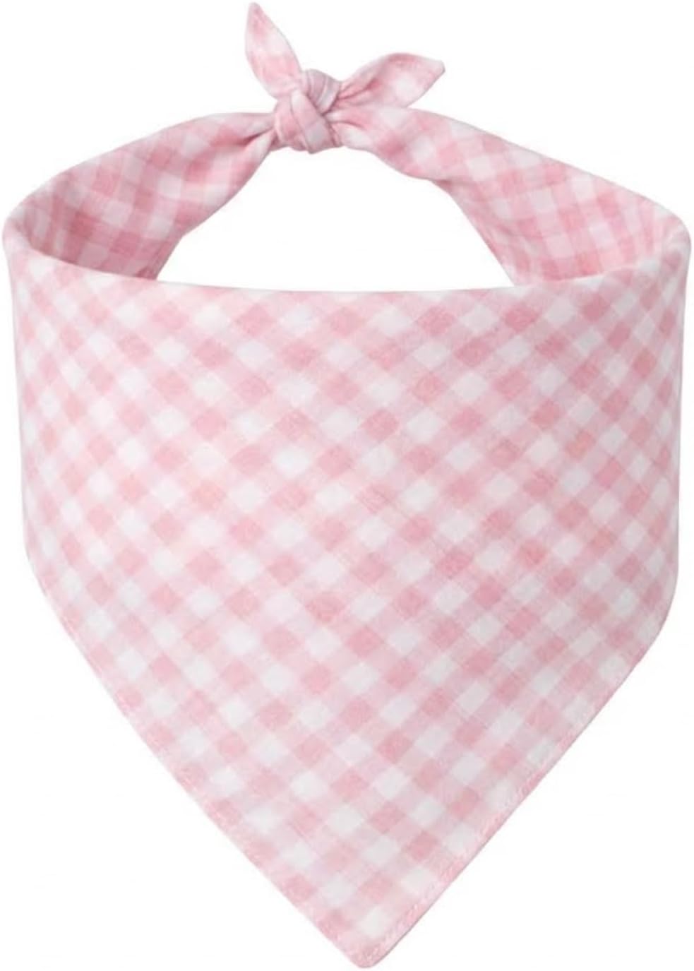 Aniarcanum pink plaid dog bandana front view on a large breed dog.