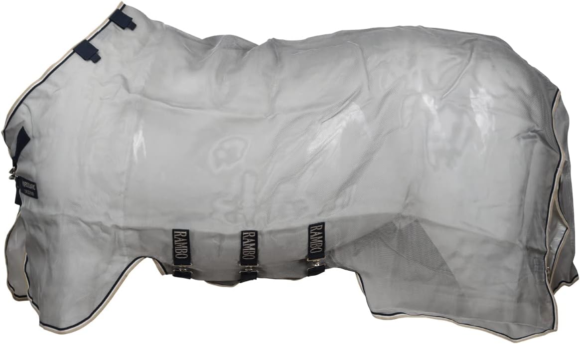 Horseware Rambo Protector Fly Sheet close up of the durable self-repairing mesh fabric pattern.