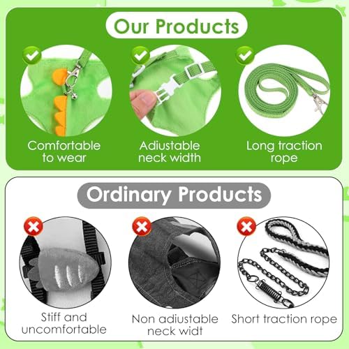 YBEATY adjustable guinea pig harness with attached leash and metal safety alert bell attachment