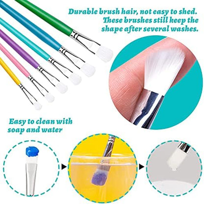 YGAOHF assorted kids painting set showing six different flat brush widths for versatile artwork