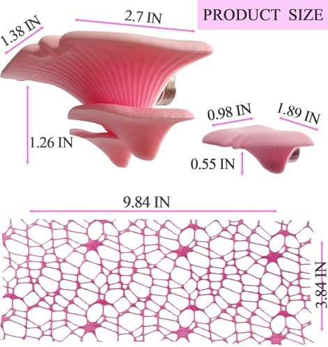 Jumping Spider Hide Habitat Accessories, Magnetic Mushroom Shelf & Moss Ribbon Web, Climbing and Feeding Platforms for Jumping Spiders, Mantises, Tarantulas, Invertebrates, 3-Pack (Pink) - Image 5