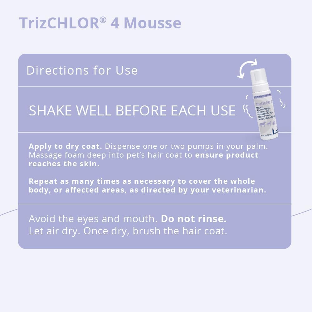 Using TrizCHLOR mousse on dog coat