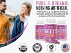 Side profile of 120 count vegan capsule bottle with ingredients