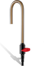 Dreyoo aquarium water changer hook front view highlighting the black J pipe and red flow control switch