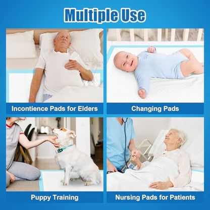Bulk 100 count pack of Visrie disposable medical grade underpads
