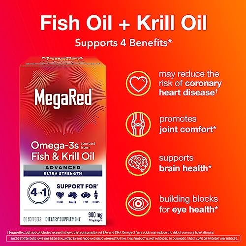 Schiff MegaRed fish and krill oil supplement sixty softgels nutritional facts label