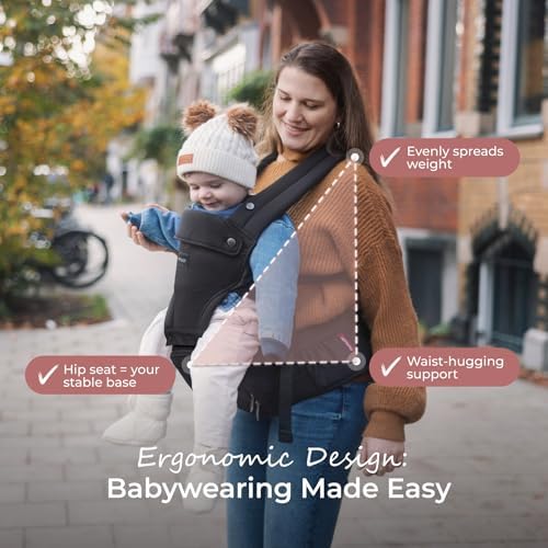 Momcozy 2-in-1 baby carrier showing adjustable shoulder straps