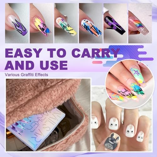 Professional nail art design created using QEXA marker pens
