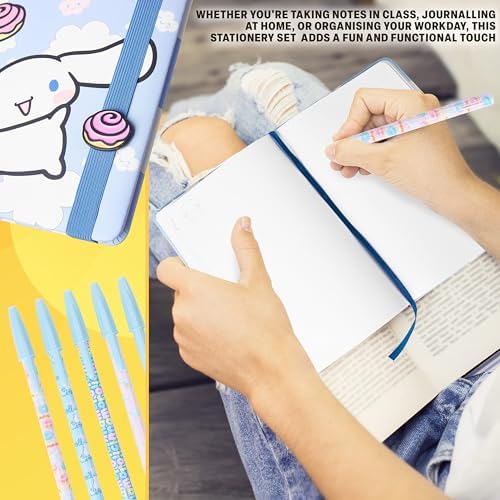 Cinnamoroll themed blue zipper pencil case for school supplies