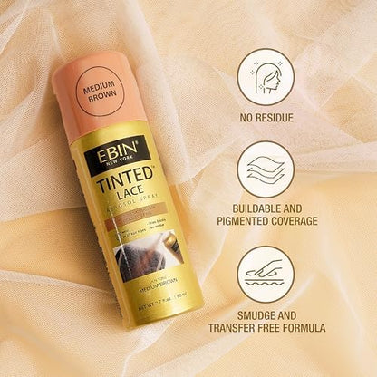 Ebin New York Tinted Lace Spray for wig melting and blending