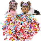 Assorted multicolor small dog grooming bows for Yorkies