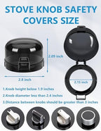 Black heat resistant gas stove knob locks for child safety