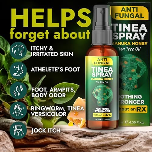 Terramed Tinea Versicolor Antifungal Spray 4.05 Fluid Ounce bottle showing ingredients and instructions