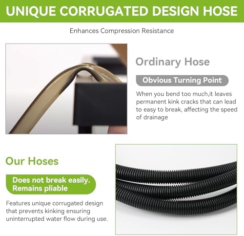 Full length layout of the 9.8 feet black aquarium tubing replacement part