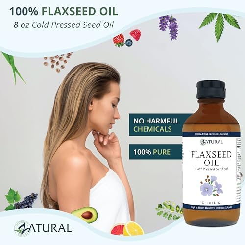 Zatural unrefined flax seed oil amber glass bottle for nutritional integrity