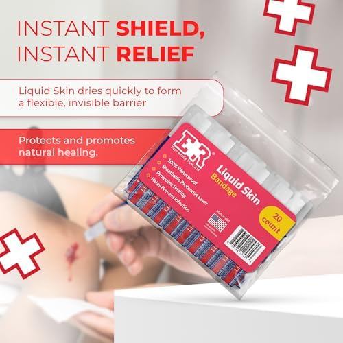 Waterproof liquid bandage application on a finger joint demonstrating flexibility