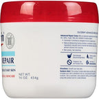 Non-greasy repair cream absorbing quickly into very dry skin for all-day softness