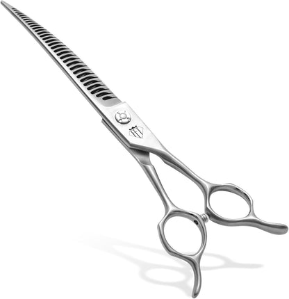 Dog Grooming Scissors: 7.0 inch Professional Pet Curved Thinning Shears Made Of Japanese 440C Advanced Stainless Steel for Dogs Cats and Other Pets - Image 12