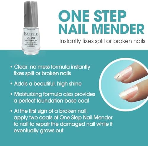 Applying Barielle nail mender as a smooth base coat for ridges