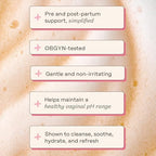 Foaming texture of the herbal infused intimate cleanser for daily hygiene.