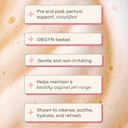 Foaming texture of the herbal infused intimate cleanser for daily hygiene.